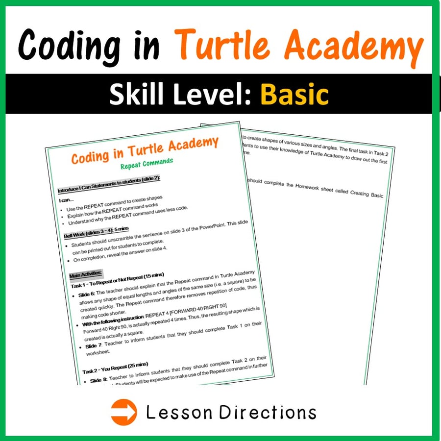 Image of Coding in Turtle Academy: Coding with Loops to create Regular Polygons (Maths)