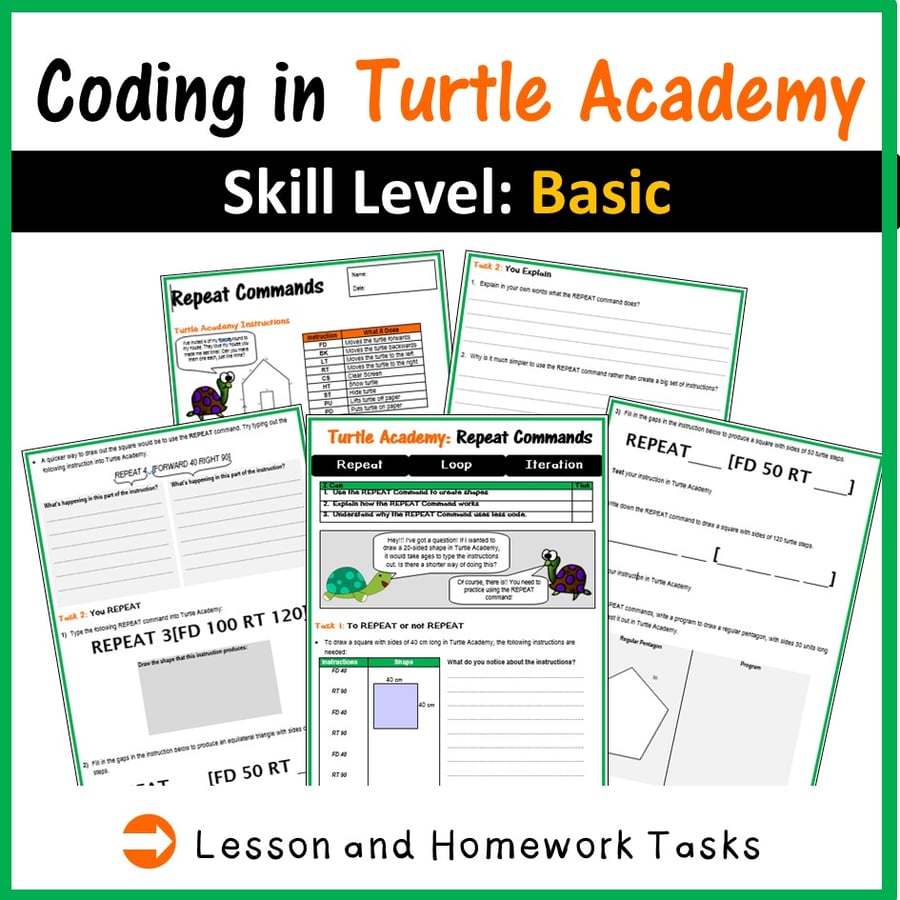 Image of Coding in Turtle Academy: Coding with Loops to create Regular Polygons (Maths)