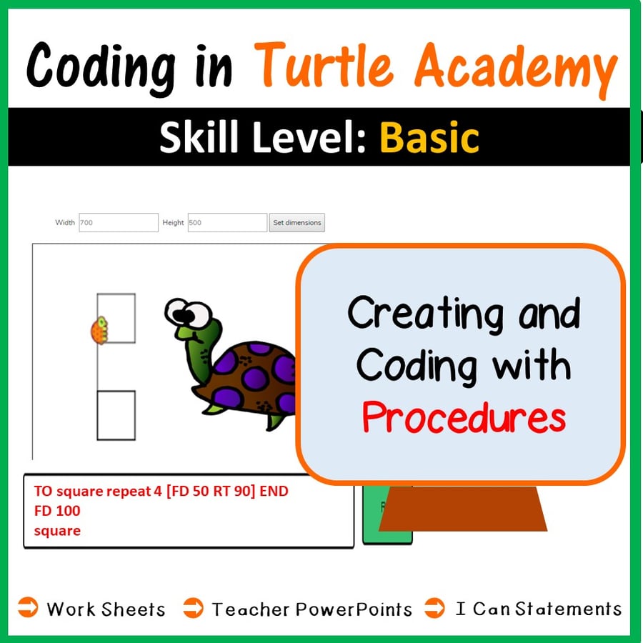 Image of Coding in Turtle Academy: Creating Procedures to create Shapes (Maths)