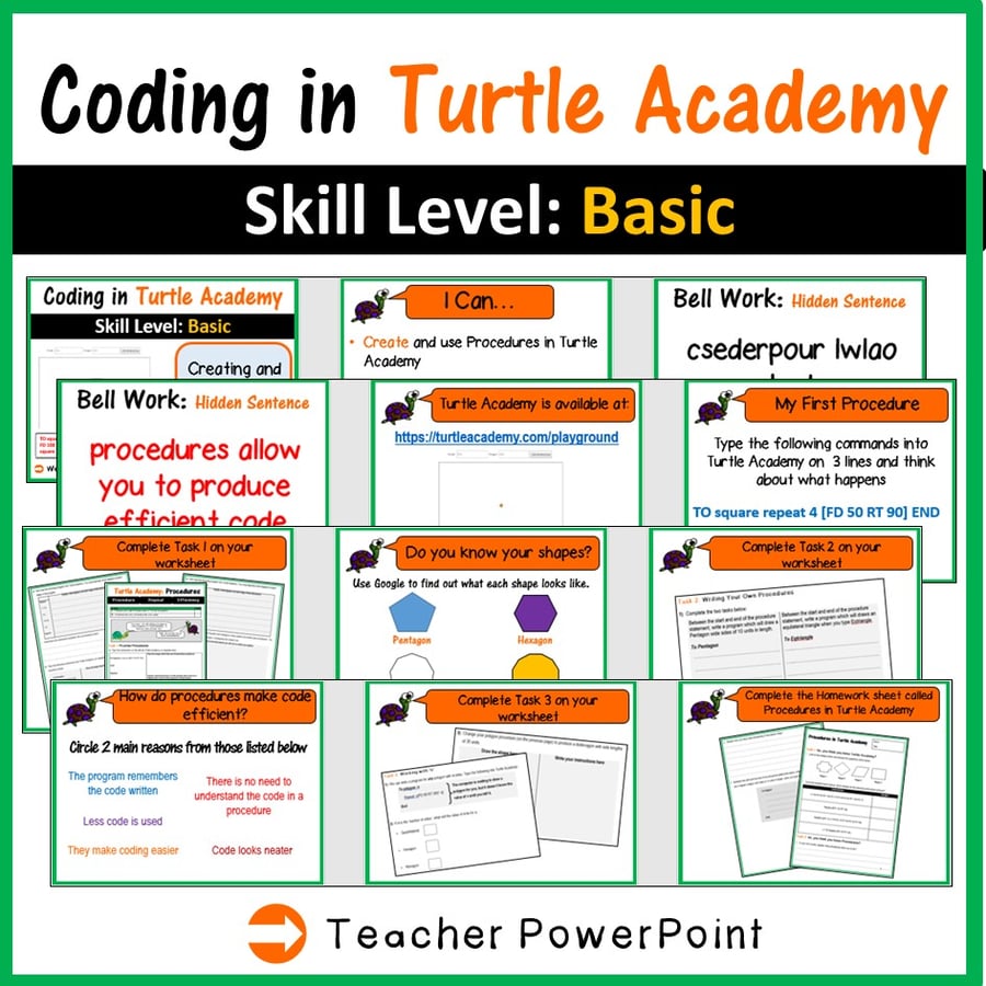 Image of Coding in Turtle Academy: Creating Procedures to create Shapes (Maths)