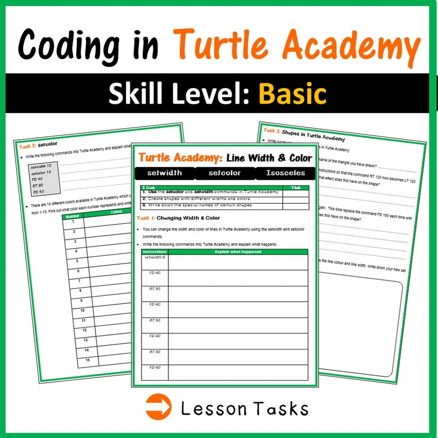 Image of Coding in Turtle Academy: Types of Triangles & Angles (Maths)