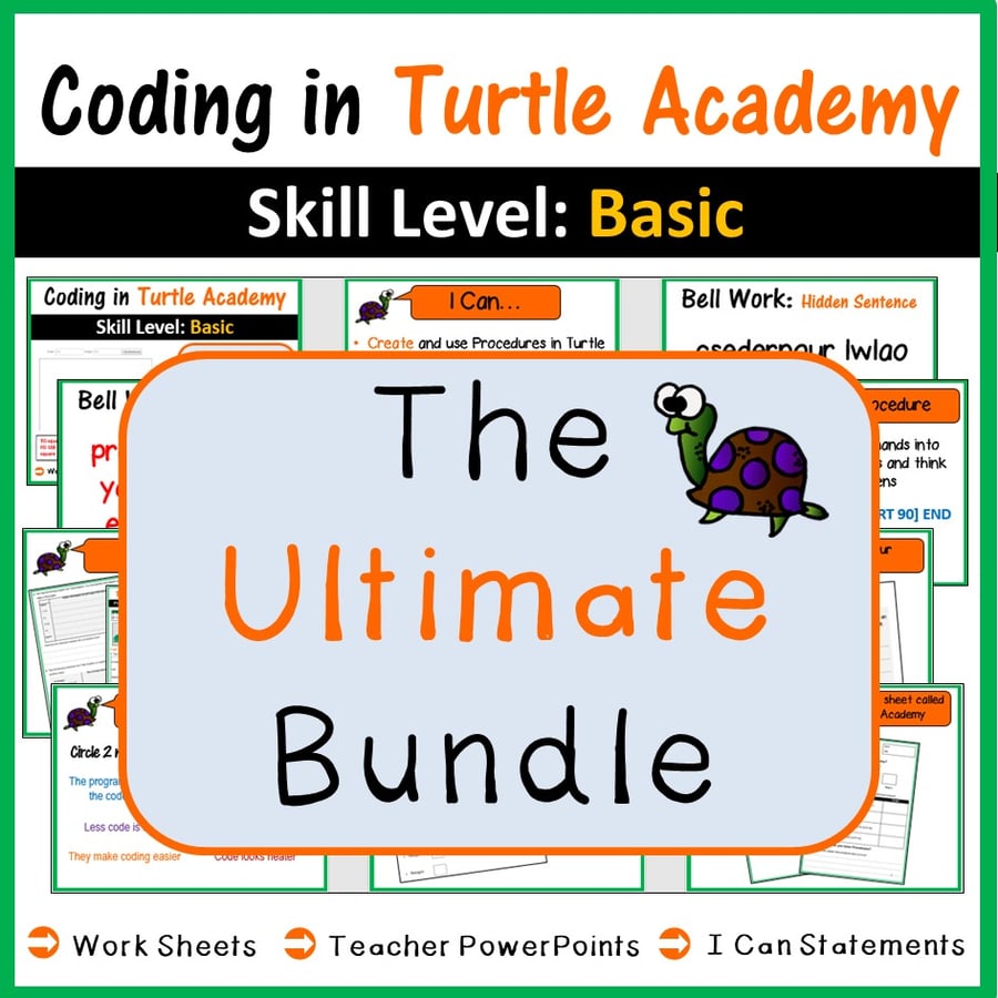 Image of Coding in Turtle Academy/Logo: The Ultimate Lesson Plans Bundle (Coding & Maths)