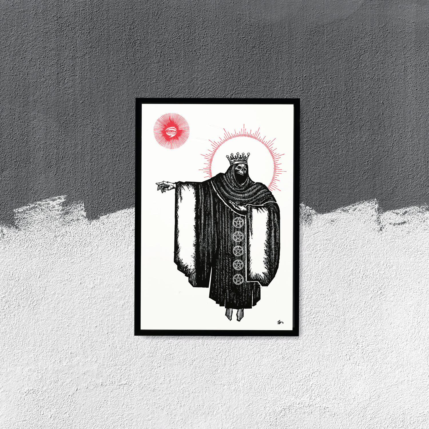 Image of LIMITED EDITION RUN OF 10, "Five of Pentacles” 12"x18" Watercolor Paper