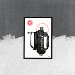 Image of LIMITED EDITION RUN OF 10, "Five of Pentacles” 12"x18" Watercolor Paper