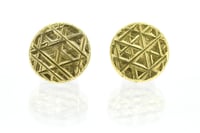 Image 1 of Trigon Pattern studs in solid 18ct gold
