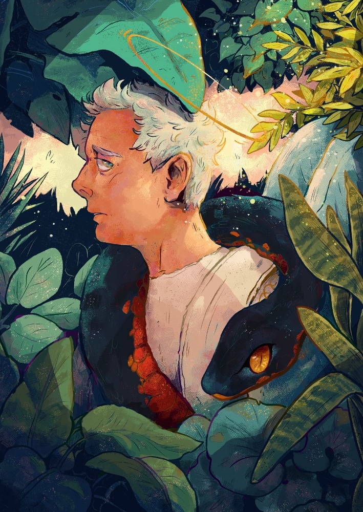 Image of Aziraphale in Eden Print 