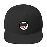 Image 2 of Red Black Flag Antifa Hat