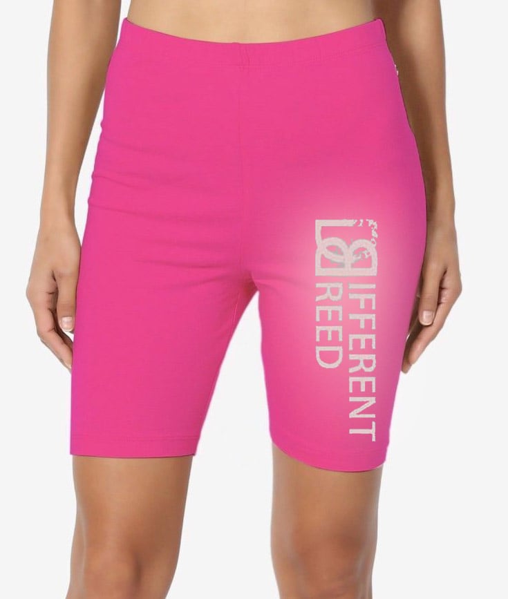 neon pink cycling shorts co ord