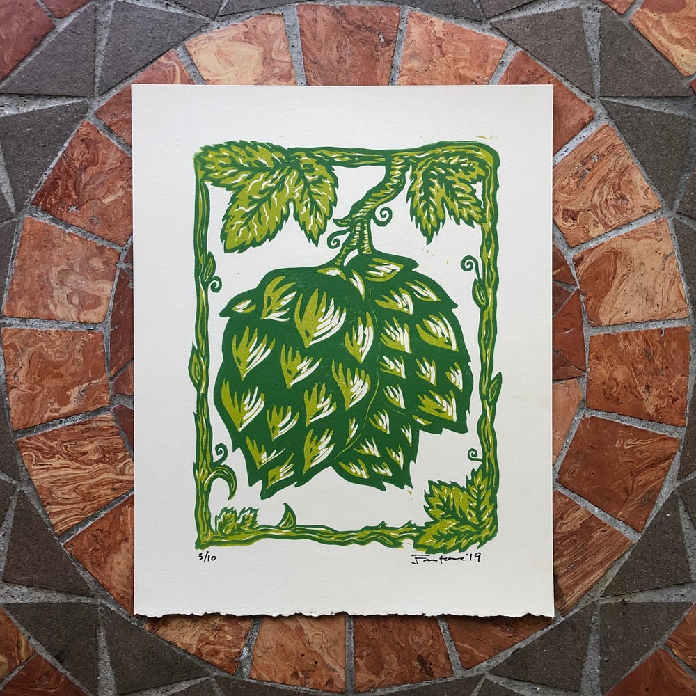 Image of Hops on Vine print