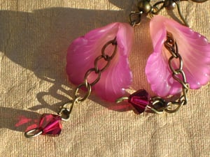 Image of Pink Tropicial Flower Earrings