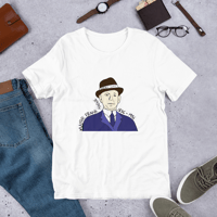 Image 1 of Frank Hague was a Popular Mayor and He Still is - Unisex white tshirt with Mayor Frank Hague's face