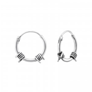 Image of Off limits hoop earrings (sterling silver)