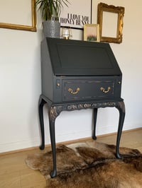 Image 4 of Dark grey & gold ladies bureau desk