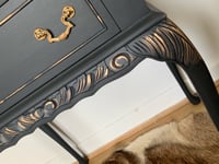 Image 3 of Dark grey & gold ladies bureau desk