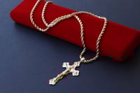 18K YELLOW SOLID GOLD ROPE CHAIN WITH PENDANT