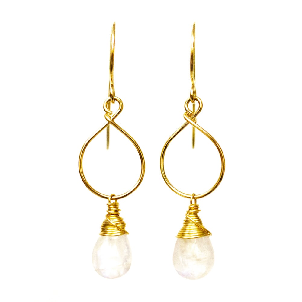 Image of Rainbow moonstone earrings