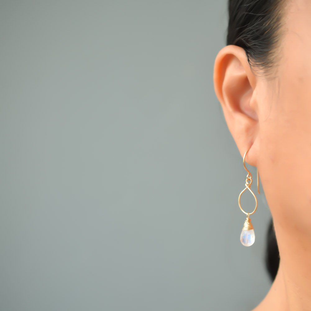 Image of Rainbow moonstone earrings