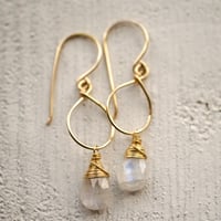 Image 3 of Rainbow moonstone earrings