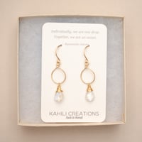 Image 4 of Rainbow moonstone earrings