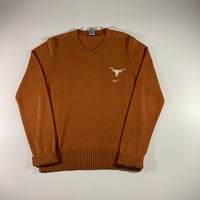 Burnt Orange Nike Texas Longhorns V-neck Preppy Sweater