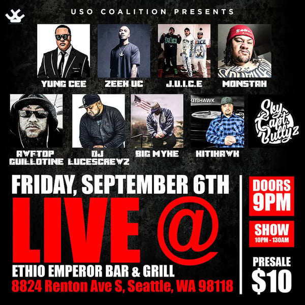 Image of Friday, Sep 6 @ Emperor Bar (SEATTLE)