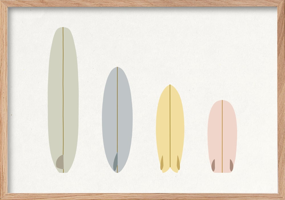 Image of Surf Art Print - 'MELLOW VIBES QUIVER'