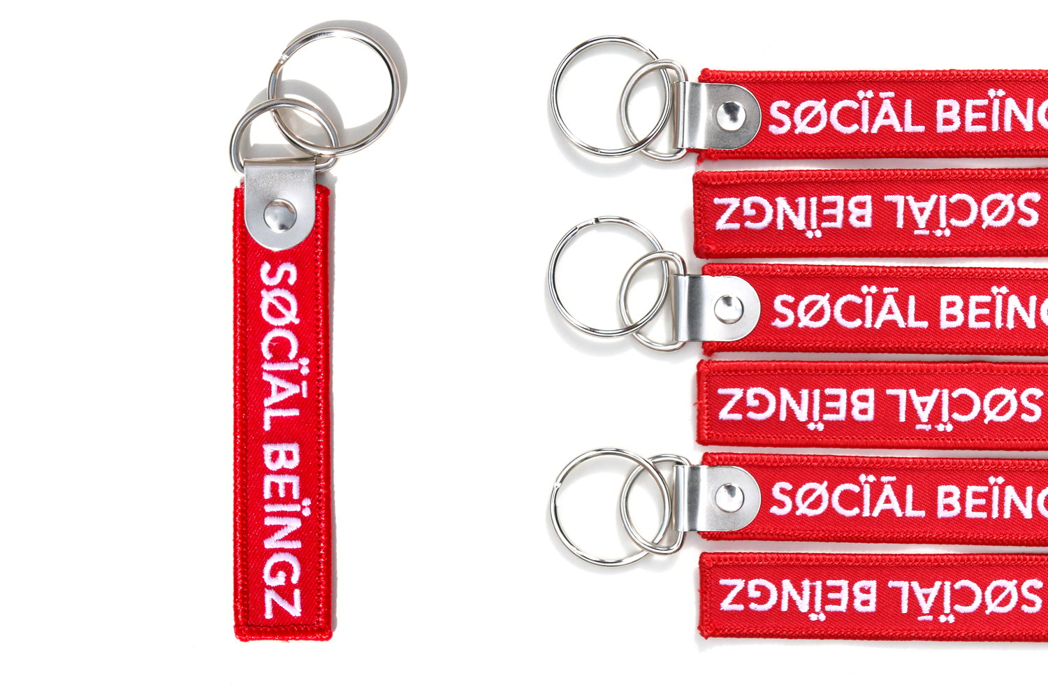 Image of Social Beingz - Royal Red - Custom KeyChain    