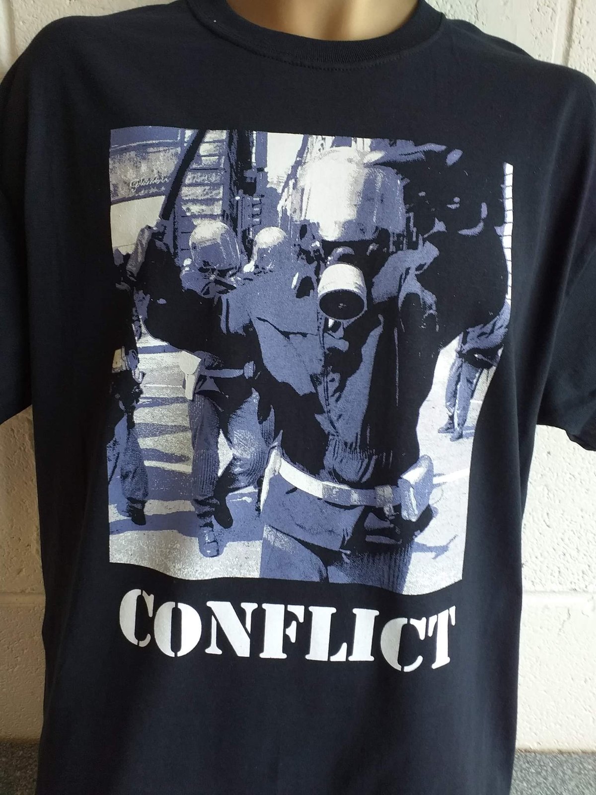 Image of CONFLICT Angry Cop Colour Ladies Tshirt