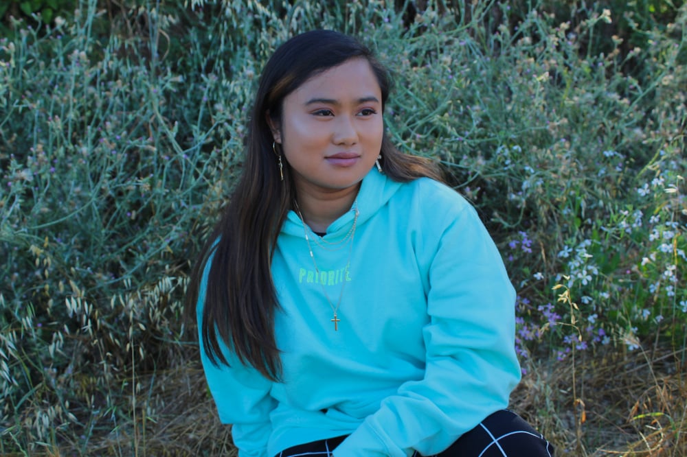 Image of Angeli Oversized Pullover Hoodie (Aqua) 