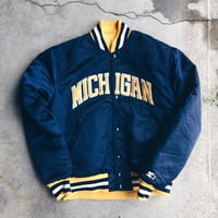 Image 1 of Original 80’s Starter Made In USA Michigan Satin Jacket.