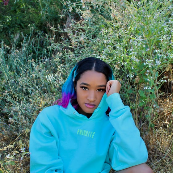 Image of Angeli Oversized Pullover Hoodie (Aqua) 