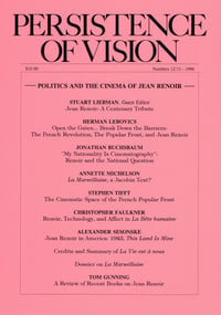 Persistence of Vision No. 12/13: Politics and the Cinema of Jean Renoir (1996)