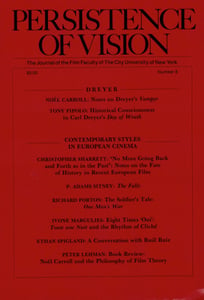 Image of Persistence of Vision No. 8: Dreyer + Contemporary Styles in European Cinema (1990)