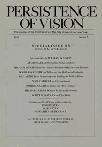Image of Persistence of Vision No. 7: Special Issue on Orson Welles (1989)