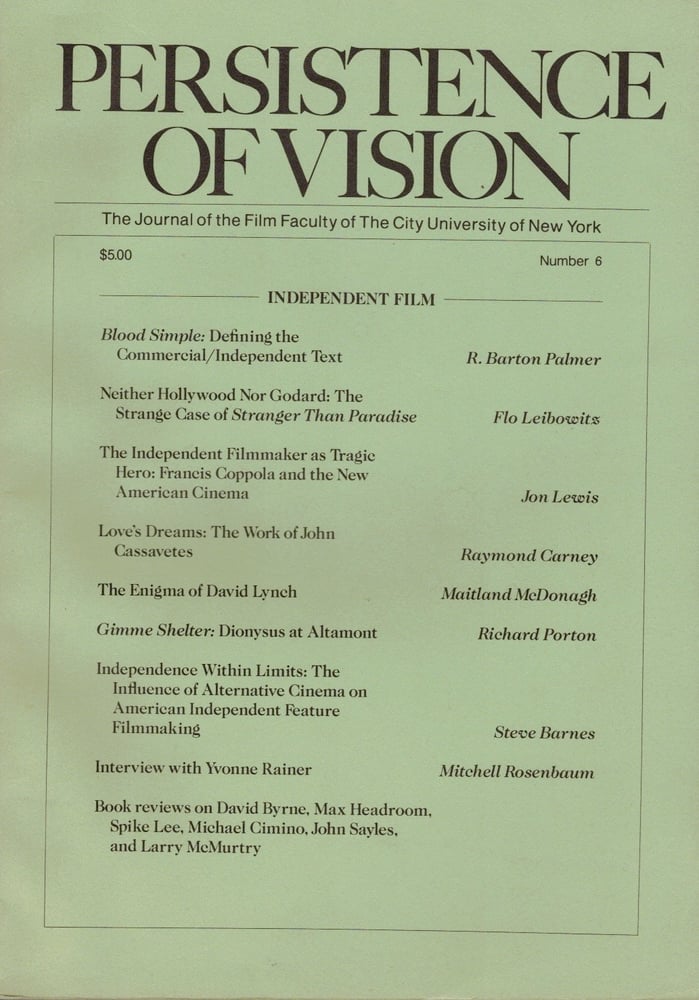 Image of Persistence of Vision No. 6: Independent Film (1988)