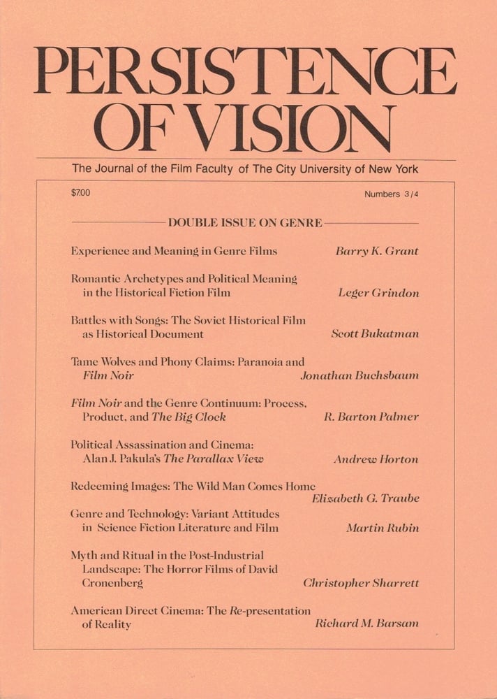 Image of Persistence of Vision No. 3/4: Double Issue on Genre (1986)