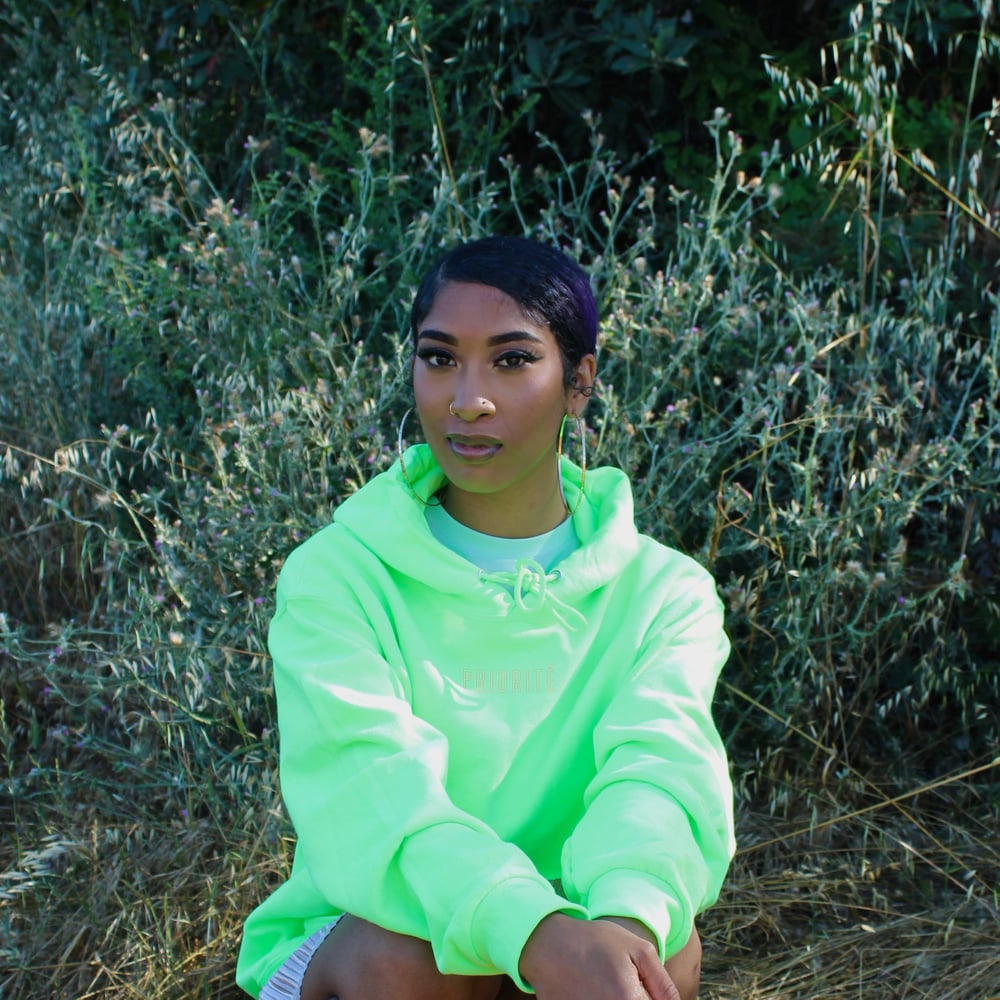Image of Angeli Oversized Pullover Hoodie (Neon Green) 