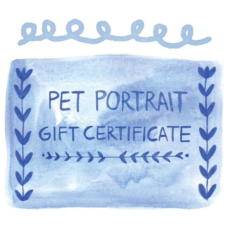 Image of Custom Pet Portrait Gift Certificate