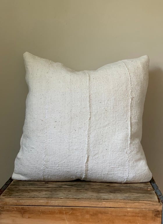 Image of White Mudcloth Pillow 