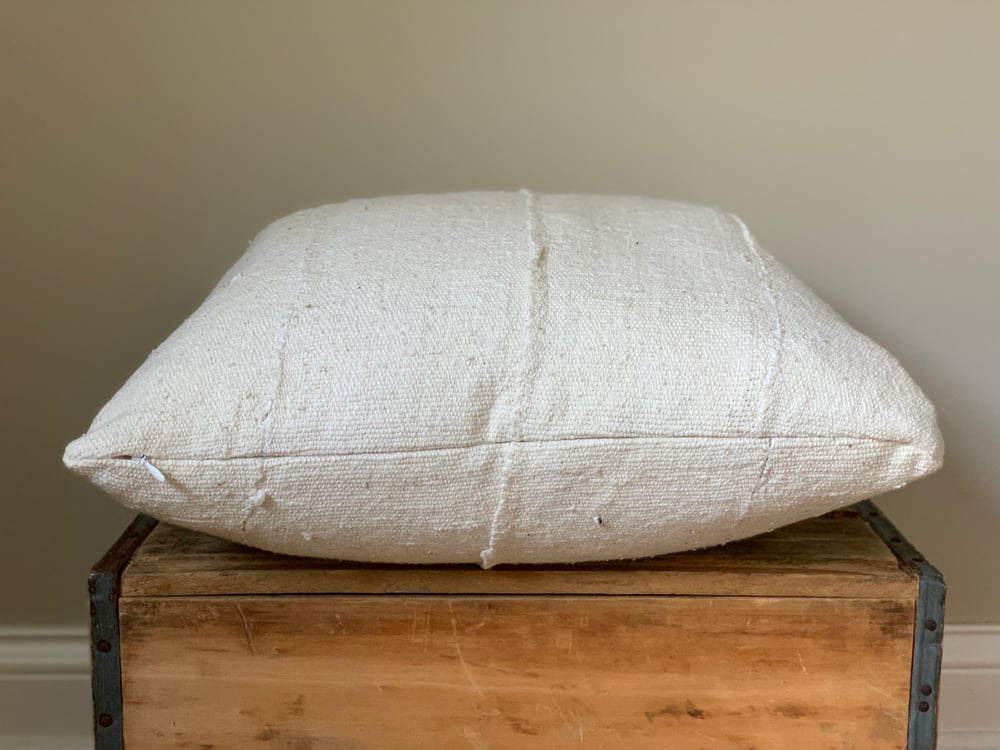 Image of White Mudcloth Pillow 