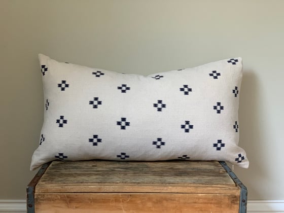 Image of Navy Cross Cotton Pillow