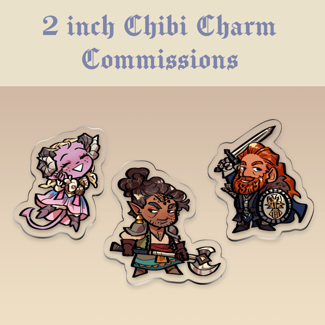 2” Chibi Charm Commissions