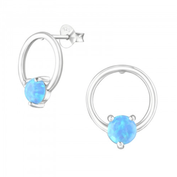 Image of Galene opal stud earrings (sterling silver)