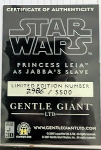 Image 2 of Princess Leia as Jabba's Slave -Limited Edition Statue #2986 of 5500 