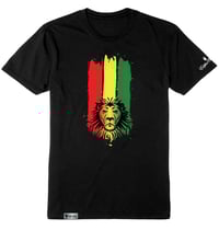 Image 1 of EDIFICE CLOTHING RASTA LION MEN'S 3 COLOR FADE HAND PRINTED SHORT SLEEVE S-XXL