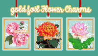 Image of Gold Foil Flower Charms