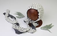 Newborn boy textured stretch knit bonnet