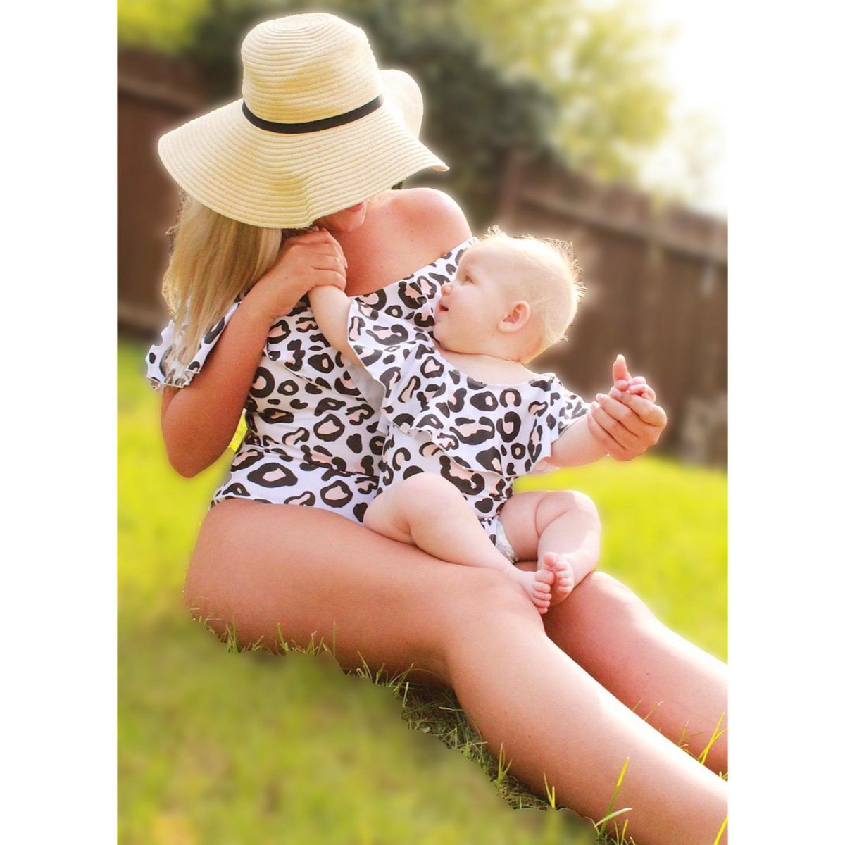 Image of Mumma & Me Leopard Print Swimsuit 