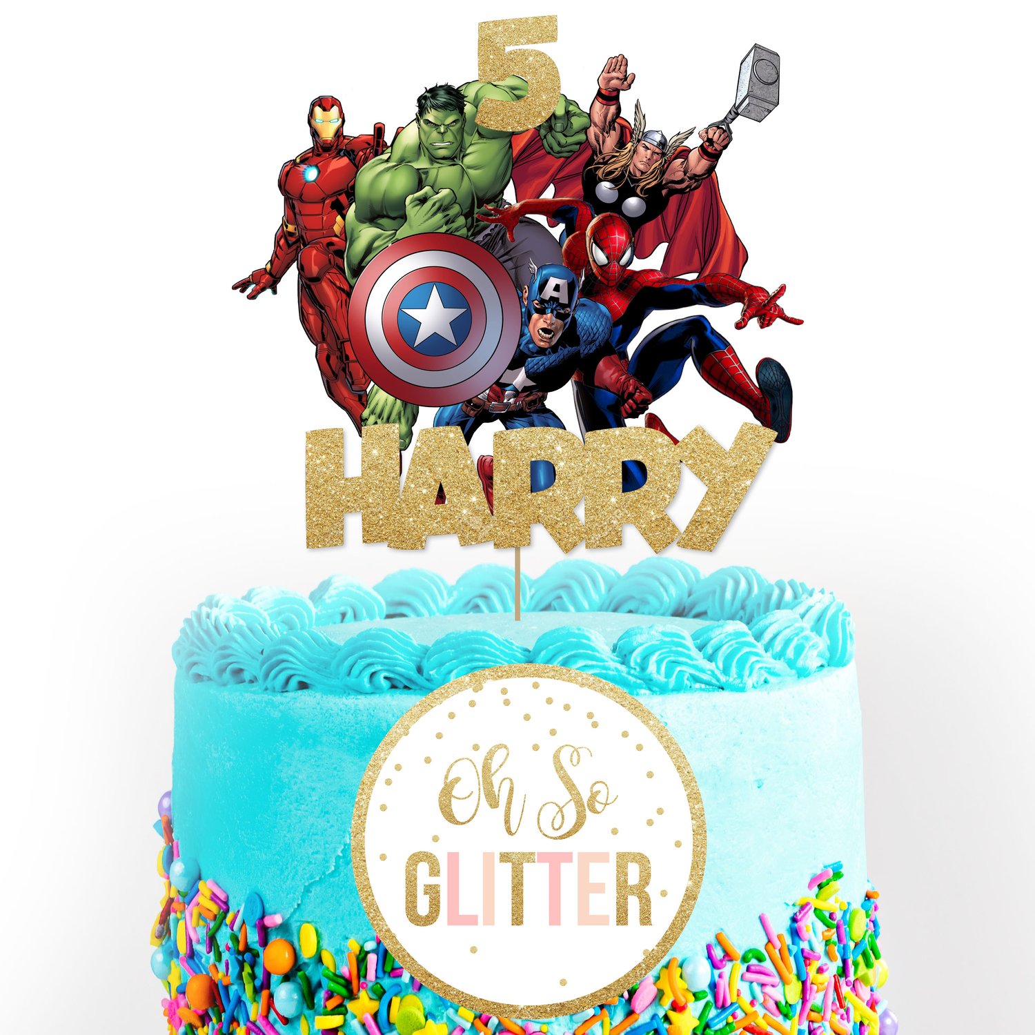 Marvel Customised Cake Topper | Oh So Glitter