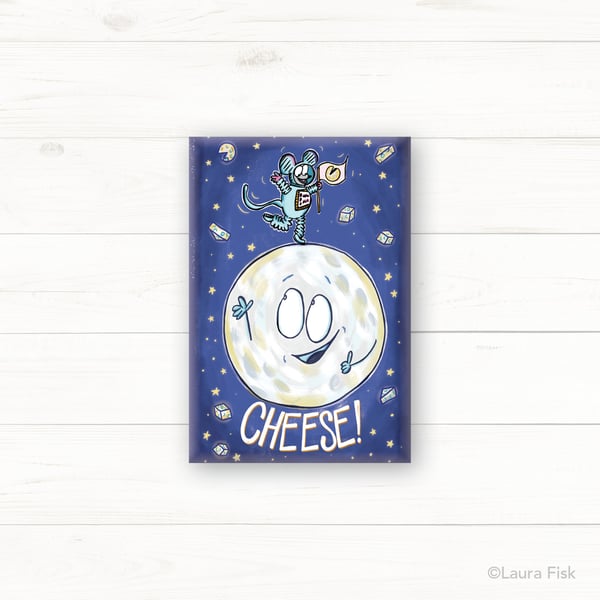 Image of Moon Cheese Funny Food Fridge Magnet